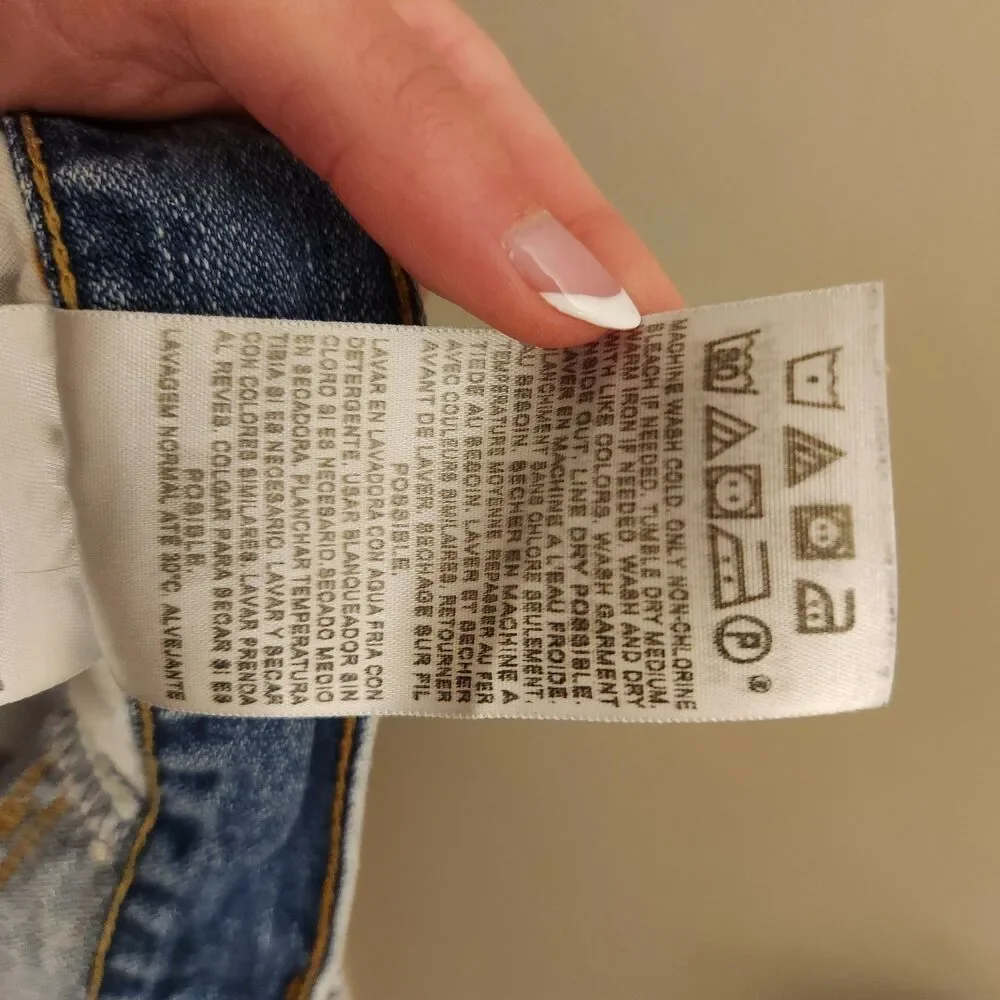 Levi's 505 Straight Fit Jeans Men's 44x32 Blue Medium Wash Denim Outdoors Rugged